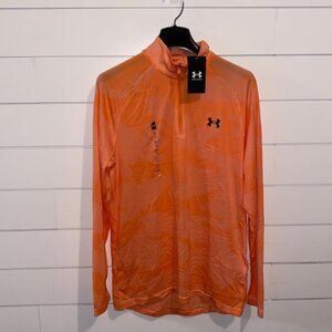 NWT- Under Armour Men’s UA Velocity Jacquard ¼ Zip – ORANGE -sport-gym-athletic